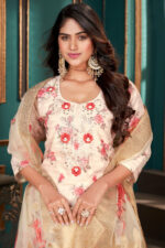 Buff Chanderi Suit Set