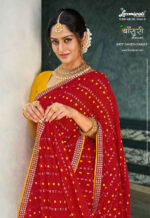 Laxmipati Bansuri Chiffon Red Saree