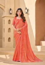 Orange Chiffon Saree