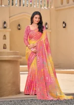 Laxmipati Pink Yellow Saree
