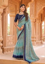 Blue Party Wear Saree