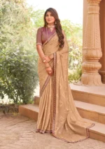 Laxmipati cream chiffon saree