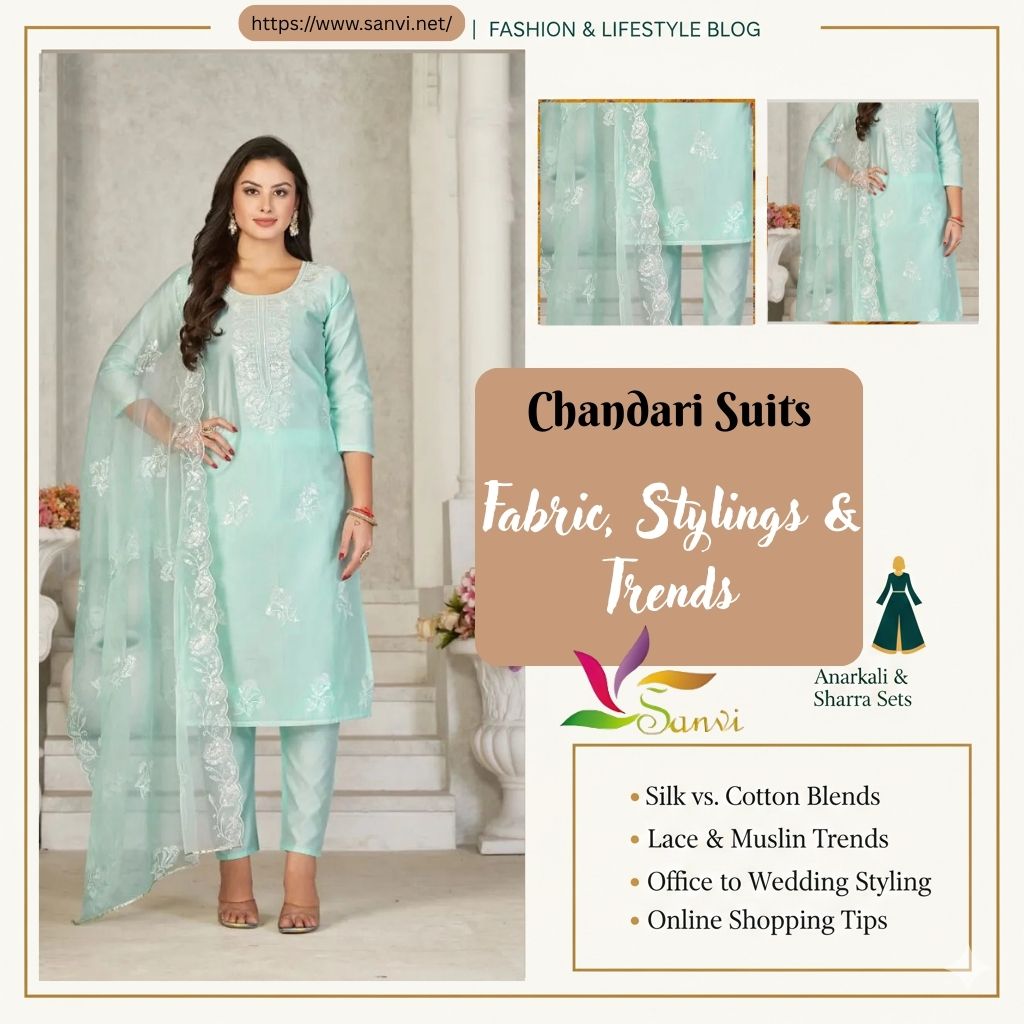 Latest Chanderi Suits for women in 2026 showing elegant embroidery.